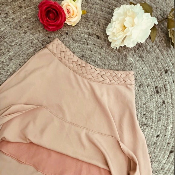 Anthropologie Minimalist Braided Waist High Waisted Mermaid Skirt in Pink Muave - Picture 14 of 15